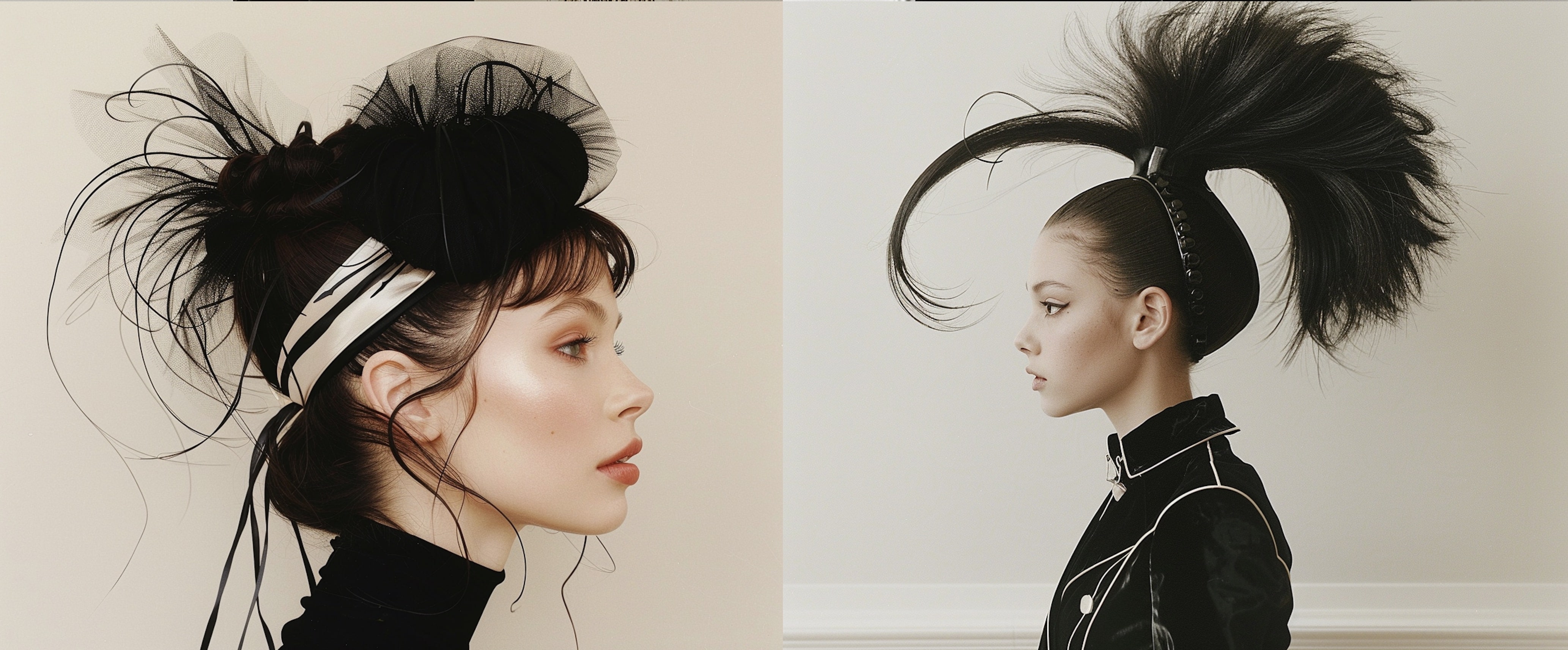 High-fashion hairstyle as social media content