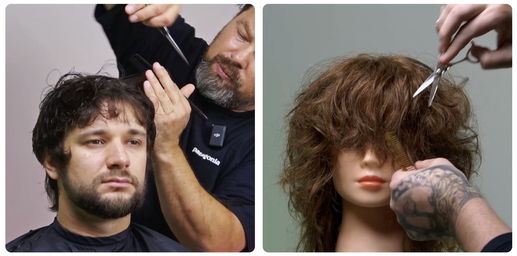 Hairdresser cutting hair during a Connected Hair course